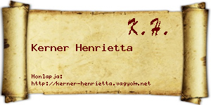 Kerner Henrietta névjegykártya